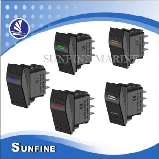 Rocker Switch with Cover,2LED