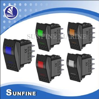 Rocker Switch 2LED with Cover,