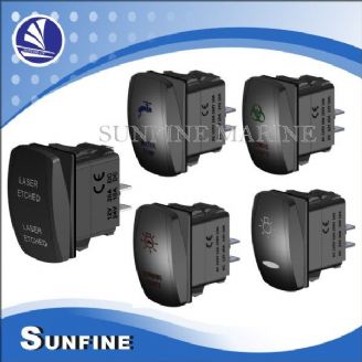 Rocker Switch 2LED,AL Cover