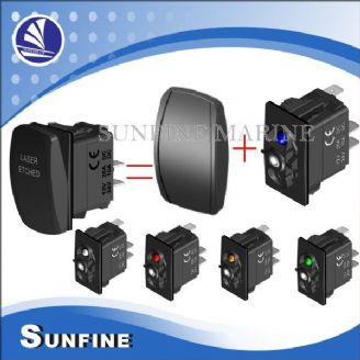 Rocker Switch 1 LED, AL Cover