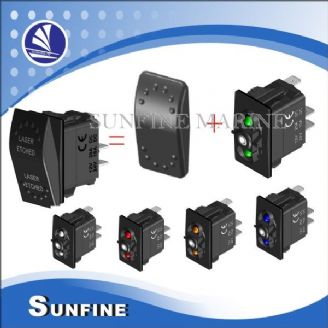 Rocker Switch 2LED,BL Cover