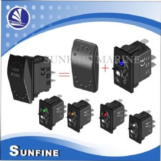 Rocker Switch 1 LED, BL Cover