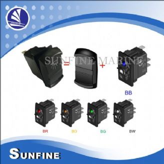 Rocker Switch 1 LED, BW Cover