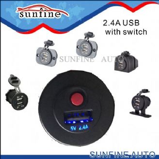 2.4A USB Socket with Switch