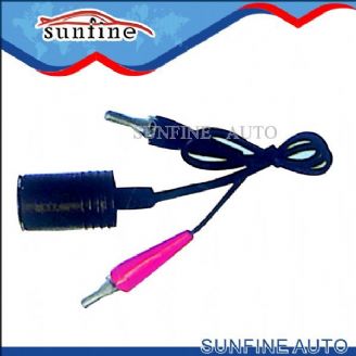 Scoket to 2*Allgator Clips